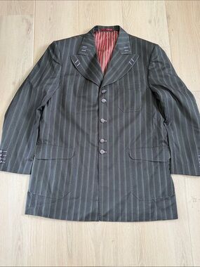 Vintage Valentino Ferrel Pinstripe Blazer XL Long Y2K